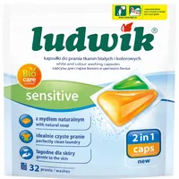 LUDWIK 2-In-1 NEW FORMULA Waschmittelkapseln 32 Waschgänge - SENSITIVE UNIVERSAL