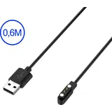 USB Ladekabel Für Xiaomi Haylou LS05s Basiskabel Ladeadapter 2 Pin 60cm - Schwarz