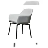 KAWOLA Stuhl Loui Sessel drehbar Kunstleder Esszimmerstuhl weiß