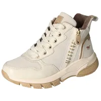 Mustang Schnürboots, High Top Sneaker, Stiefelette mit zusätzlichem Reißverschluss, Gr. 37, creme, , 27807604-37