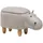 Beliani Tierhocker mit Stauraum Kunstleder 36 x 37 x 65 cm Grau