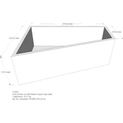 Duschwannenträger für GKI Memo Trapez Ecke links links 175 × 135 × 45 cm