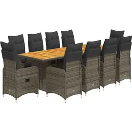 vidaXL Garten-Bistro-Set 11-tlg. Grau