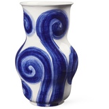 Kähler Design Tulle Vase aus Porzellan in der Farbe Blau, 22,5x14,5x14,5 cm, 695015