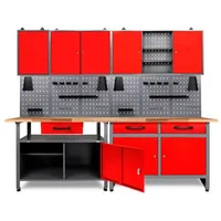 Ondis24 Werkbank, Werner + Klaus 240 cm Rot-Grau