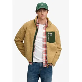 Superdry MOUNTAIN FULL ZIP FLEECE Sweatjacke Herren Beach Sand Marl/Mount View Grn M