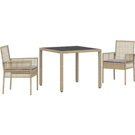 vidaXL Garten Essgruppe 3-tlg. Beige