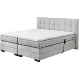 ed exciting design Boxspringbett »Talena« inkl. Motor und Topper hellgrau, , 55766312-0 Microvelours inkl. Motorfunktion