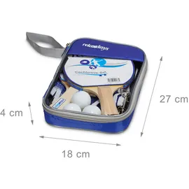 Relaxdays Tischtennisschläger 2 Sterne Blau/Braun