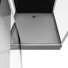 Marwell Dusy Komplettdusche 70 x 225 cm Duschwanne Schwarz/Silber Sicherheitsglas