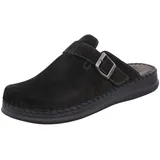 Rohde Herren Pantoffel Clog Nubuk Leder Schnalle Alassio 6794, Größe:43 EU, Farbe:Schwarz