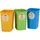 Curver Eco Friendly Mülltrennungssystem Mülleimer Mülltrennung Papier Glas und Kunststoff Recycling-Eimer aus Kunstoff (3x9L) - Bunt