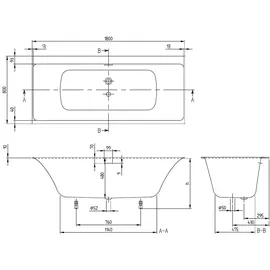 Villeroy & Boch Subway 3.0 Rechteck-Whirlwanne 80 x 180 cm (UCC180SBW2B1V01)