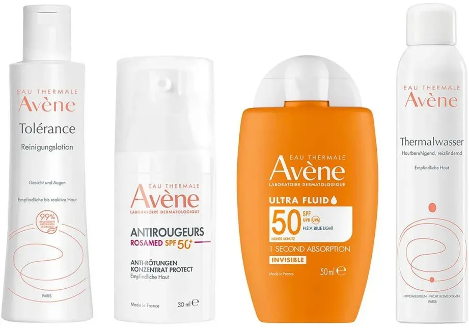 Avène Set: Sanfte Reinigung, Pflege & hoher Sonnenschutz