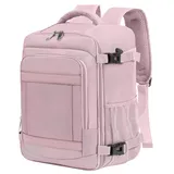 KLOSTAIN Handgepäck Rucksack 40x20x25 für Ryanair Klein Handgepäck Rucksack Flugzeug Reiserucksack Tasche Rucksack Handgepäck Eurowings für Damen Herren Schulrucksack Teenager,Hellrosa