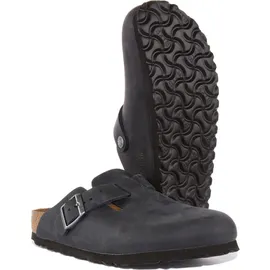 Birkenstock Boston Nubukleder geölt schmal schwarz 45
