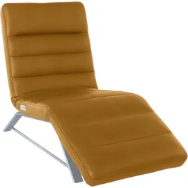 W.Schillig Relaxliege daily dreams Leder/Polyester 75 x 91 x 170 cm Gelb mit Kissen