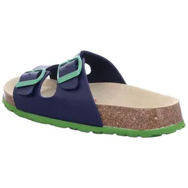 superfit Jungen FUSSBETTPANTOFFEL Hausschuhe, BLAU/GRÜN 8210