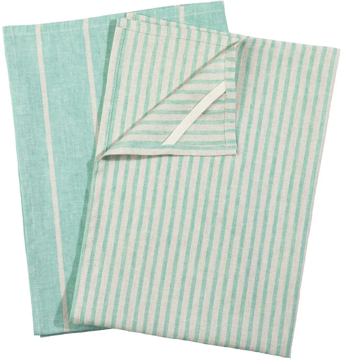 Pichler 2er Pack Halbleinen Geschirrtücher Corin 2x 50x70 cm | aqua - grün