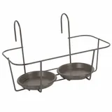 Jardifer Haken-Blumentopfhalter grau für 2 Töpfe 34 x 18 cm