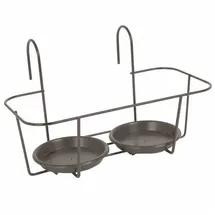Jardifer Haken-Blumentopfhalter grau für 2 Töpfe 34 x 18 cm