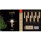 Krinner Lumix® SuperLight Pearls Mini von KRINNER kabellose Christbaumkerzen Weihnachtsbaumkerzen 12er Basis-Set Gold glänzend 9cm warmweiß inkl. Fernbedienung 78128