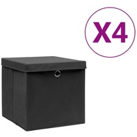 vidaXL Aufbewahrungsbox 28 x 28 x 28 cm 4-tlg. schwarz