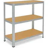 shelfplaza HOME 100x80x45 cm Schwerlastregal in verzinkt mit 3 Böden und 175 kg Traglast pro Boden