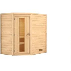 Karibu Woodfeeling Sauna Svea - 38 mm -ohne Dachkranz- Energiesparende Saunatür