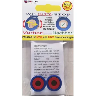Rela Innovativ Toilettensitz-Stoppeinsätze, um ein Verrutschen des Toilettensitzes um 6 mm bis 8 mm zu verhindern (A)
