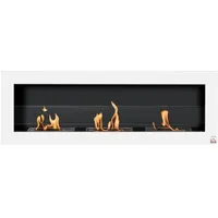 Beyamis Bioethanol-kamin, Einbau-wandkamin, 3 Brenner, Gesamtvolumen 3 Liter, Brenndauer Ca. 3 Stunden, Abmessungen 120 X 15 X 40 Cm (l X B X H), Weißer Edelstahl
