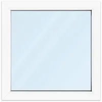 Fenster 80x80 cm, Kunststoff Profil aluplast IDEAL® 4000, Weiß, 800x800 mm, einteilig festverglast, 2-fach Verglasung, individuell konfigurieren