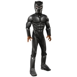 Rubie ́s Kostüm Avengers – Black Panther Kostüm für Kinder, Hochwertiges Marvel-Kostüm mit Muskelpolstern schwarz
