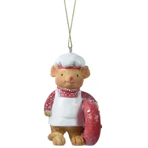 MARELIDA Weihnachtsbaumschmuck Maus mit Donut Bäckerei Polyresin H: 8,5cm
