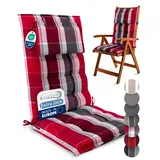 4er Set Sitzauflage Gartenstuhl Kissen Polsterauflage Stuhl Hochlehner Auflage