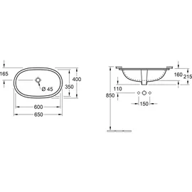 Villeroy & Boch O.novo Unterbauwaschtisch 60 x 35 cm 416260R1