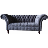 JVmoebel Chesterfield-Sofa, Sofa Chesterfield Klassisch Design Zweisitzer Sofas Wohnzimmer grau