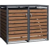 Wiltec Mülltonnenbox für zwei Tonnen 120 x 80 x 110 cm grau