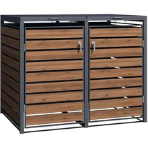 Wiltec Mülltonnenbox für zwei Tonnen 120 x 80 x 110 cm grau