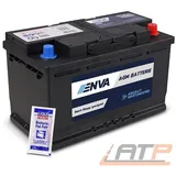 ENVA AGM AUTOBATTERIE STARTERBATTERIE 80Ah 800A 12V Start-Stop + Batteriepolfett