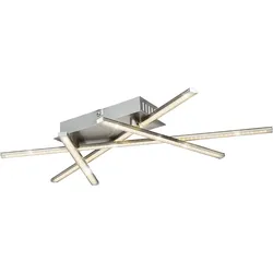 LED Deckenstrahler Deckenlampe Design 4 Stäbe Glitzerfolie Nickel Wohnzimmer Beleuchtung