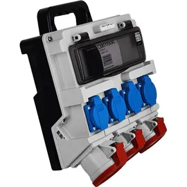 Doktorvolt 12-Modul-Elektroverteiler mit Griff IP44 4x230V 2x16A 32A Doktorvolt ohne Schutz