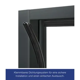 Hörmann Kellertür mit Lichtausschnitt anthrazitgrau 87,5 x 200 cm