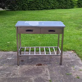 Westerholt Beistelltisch 100 x 50 cm Edelstahl Silber