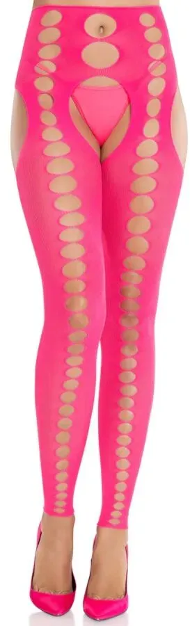 LEG AVENUE - TRÄGERLOSE UND NAHTLOSE BLICKDICHTE STRÜMPFE NEON PINK