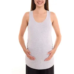 neun 9 monate Damen Sommer-Top schlichtes Shirt Schwangerschaftsmode 68950144 Grau - 44/46