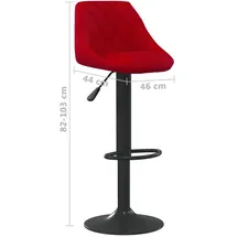 vidaXL Barhocker Weinrot Samt