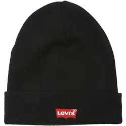 Beanie LEVI'S "Beanie Red Betwing", Damen, schwarz, Kunstfaser, bestickt, klassisch, Mützen