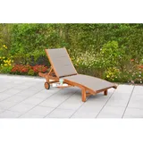 Merxx Acapulco Gartenliege 197 x 62 x 94 cm grau/natur