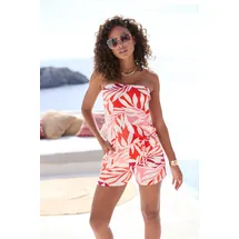 LASCANA Bandeauoverall mit Alloverprint orange|rot 40